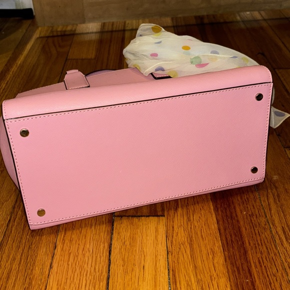 Kate Spade Cameron Monotone Medium Satchel Crossbody Bright Carnation MSRP $398 - Picture 10 of 11